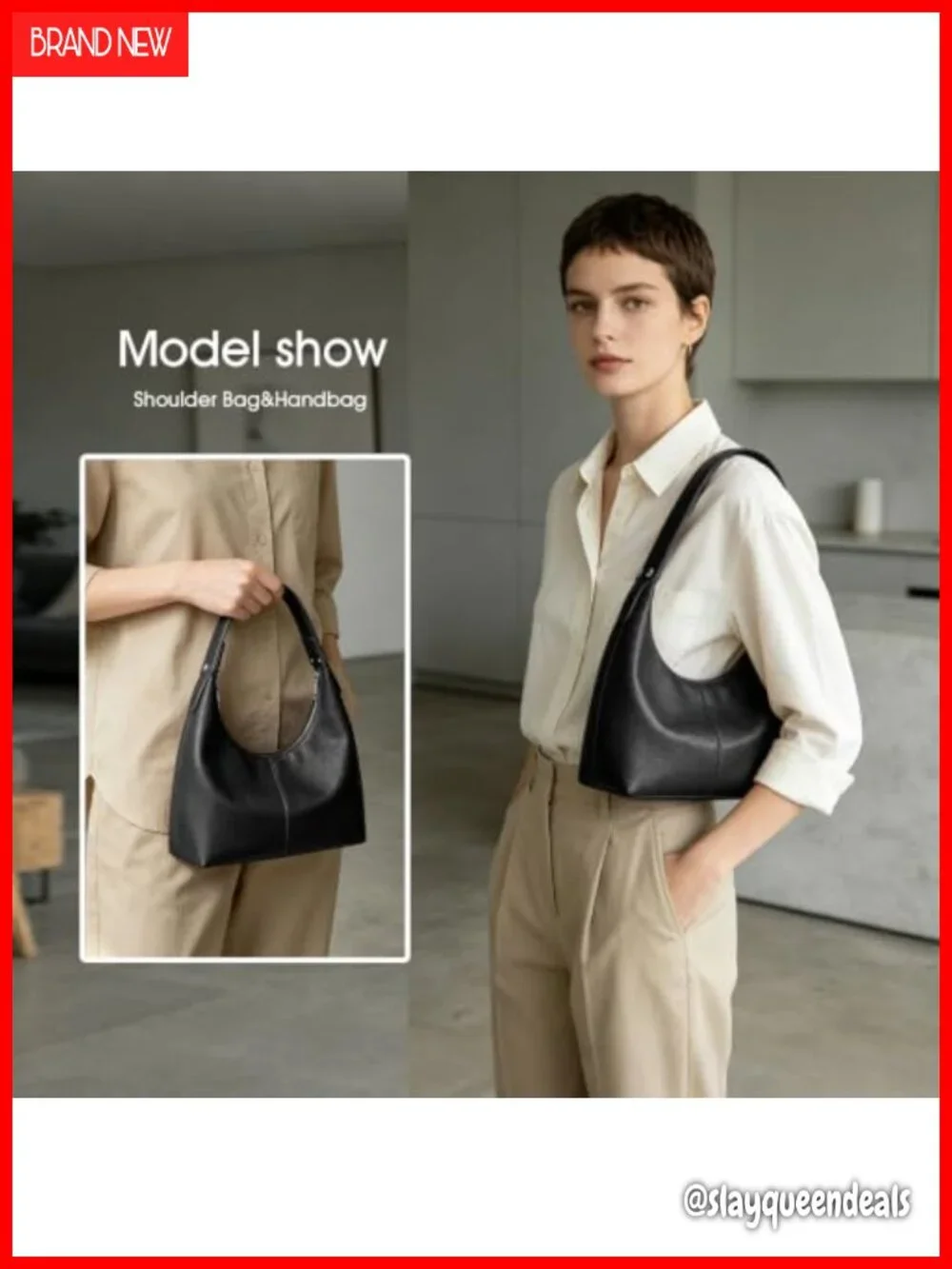 Vegan Leather Woven Hobo Handbag Shoulder Bag Y2K Tote Purse Women
